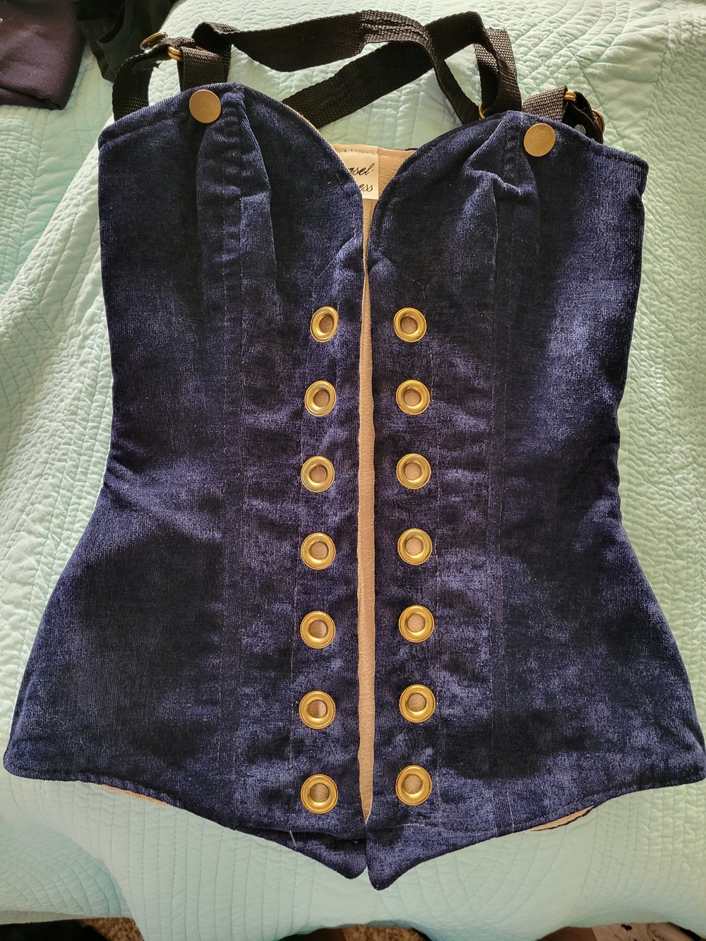 Damsel In This Dress Navy Chenille Crossfire Corset